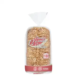 Pan de molde 12 cereales y semillas Hacendado Paquete 0.68 kg