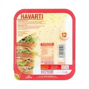 Queso Havarti Hacendado lonchas Paquete 0.3 kg