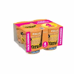 Fideos orientales de pollo Yatekomo Gallina Blanca pack de 4 unidades de 60 g.