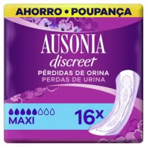 Compresas para incontinencia de orina maxi Discreet Ausonia 16 ud.