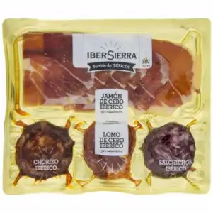 Jamón de Cebo Ibérico 50% Raza Ibérica IberSierra sin gluten + Surtido Ibéricos 150 g