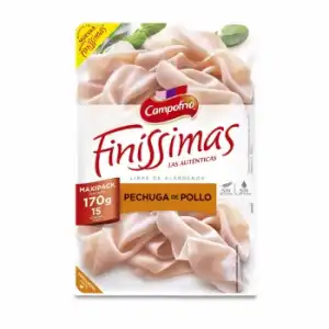 Pechuga de pollo en lonchas Campofrío - Finissimas sin gluten sin lactosa 170 g.