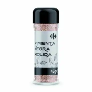 Pimienta negra molida Carrefour 45 g.