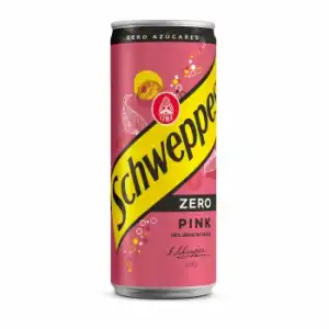 Tonica pink zero Schweppes lata 33 cl.